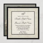 Impressionist Crème Roze Rozen - Bruiloft uitnodig Kaart (Voorkant / Achterkant)