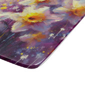 Impressionist Daffodil Floral Paarse gele kunst Snijplank (Hoek)