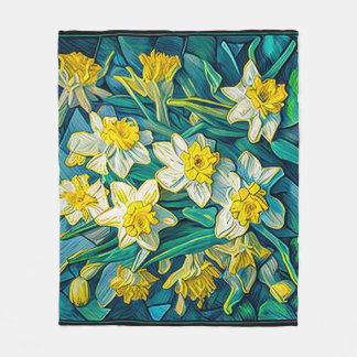 Impressionist Daffodils Fleece Deken