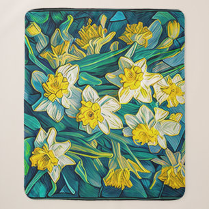 Impressionist Daffodils Sherpa Deken