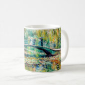 Impressionist Garden Art Mug Bridge Over Pond (Devant droit)