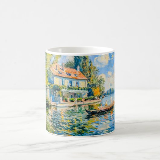 Impressionist Garden Art Mug Lakeside House with B (Centre)