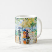 Impressionist Garden Art Mug Rainy Park Stroll Koffiemok (Voorkant rechts)