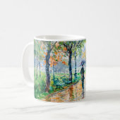 Impressionist Garden Art Mug Rainy Park Stroll Koffiemok (Voorkant links)