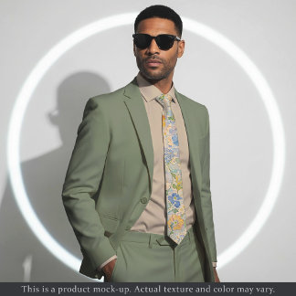 Impressionist Pastel Floral Necktie Stropdas