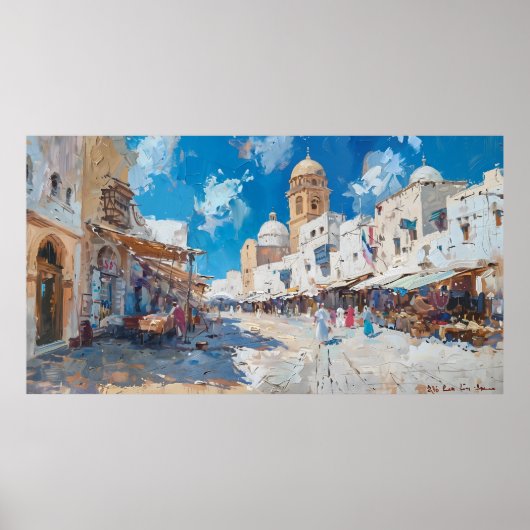 Impressionist picture of Tunesia Poster (Voorkant)