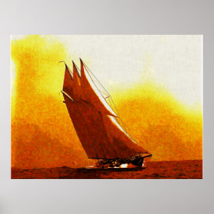 Impressionist  Racing Yacht Atlantic Poster