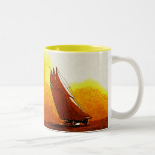 Impressionist Sailing Yacht Atlantic Ceramic Mok