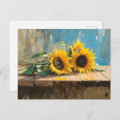Impressionist Sunflowers Painting Briefkaart (Voorkant / Achterkant)