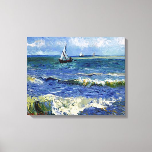 Impressionist Zeilboot op het Ocean Waves Canvas Afdruk (Voorkant)