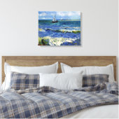 Impressionist Zeilboot op het Ocean Waves Canvas Afdruk (Insitu (Slaapkamer))