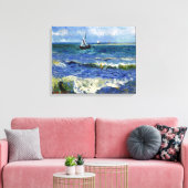 Impressionist Zeilboot op het Ocean Waves Canvas Afdruk (Insitu (Woonkamer))