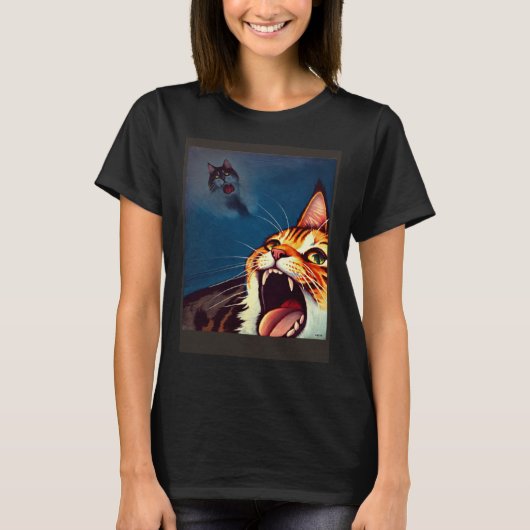 Impressionistic Cat Screaming Impressionism Cats T-shirt (Voorkant)