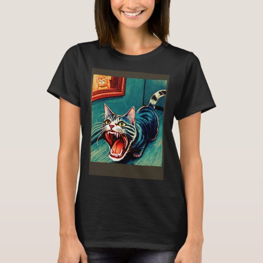 Impressionistic Cat Screaming Impressionism Cats T-shirt (Voorkant)