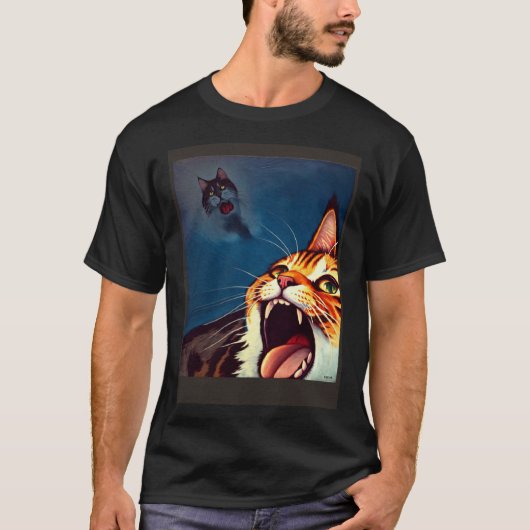Impressionistic Cat Screaming Impressionism Cats T-shirt (Voorkant)