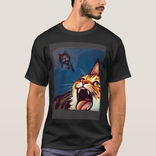 Impressionistic  Cat Screaming Impressionism Cats T-shirt (Voorkant)