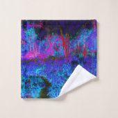Impressionistic Dark Blue and Red Garden Landscape (Gant de toilette)
