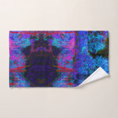 Impressionistic Dark Blue and Red Garden Landscape (Serviette à main)