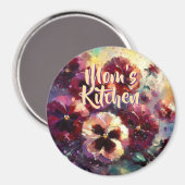 Impressionistic Maroon Pansies Floral Personalized Magneet (Voorkant / Achterkant)