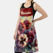 Impressionistic Maroon Pansies Floral Personalized Schort (Insitu)