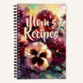 Impressionistic Maroon Pansies Personalized Recipe Notitieboek (Voorkant)