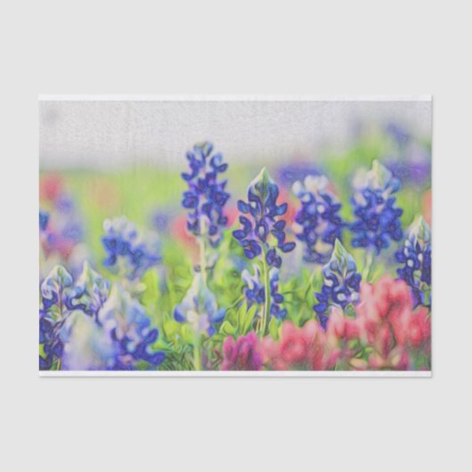 Impressionistisch Bluebonnet Tissue Paper Tissuepapier (Voorkant)