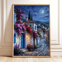 Impressionistisch dorpscanvasprint