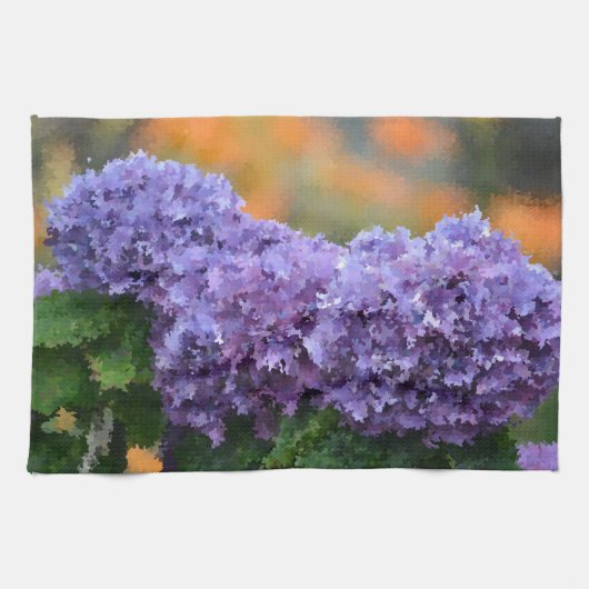 Impressionistisch Hydrangea Dish Towel Theedoek (Horizontaal)