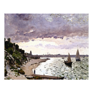 Impressionistisch landschap met kust foto afdruk