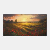 Impressionistisch Poppy Field Sunset Landschap Bureaumat (Voorkant)