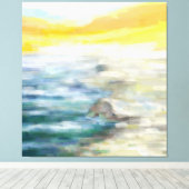 Impressionistisch strandlandschap canvas afdruk (Insitu (Houten vloer))