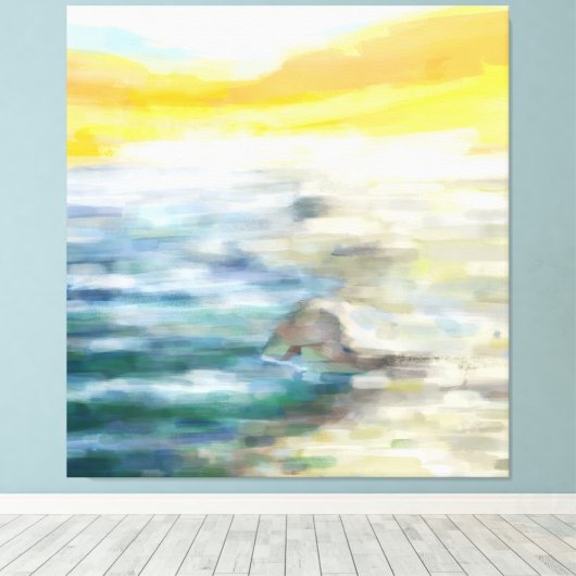 Impressionistisch strandlandschap canvas afdruk (Insitu (Houten vloer))
