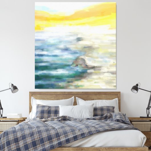Impressionistisch strandlandschap canvas afdruk (Insitu (Slaapkamer))