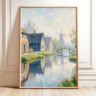 Impressionistisch Tuscans dorpscanvasprint Poster