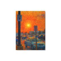 Impressionistische AI-kunst van een parkeerterrein