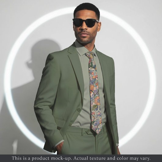 Impressionistische Bloem Tapijt Heren Das