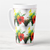 Impressionistische bloemen Art Design Latte Mok (Linkerhoek)