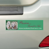 Impressionistische Bumpersticker van witte paarden (Op auto)
