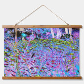 Impressionistische Chartreuse en Aqua Garden Flowe Hangend Wandkleed (Voorkant)