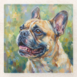 Impressionistische Franse Bulldog Kunst Coaster Glazen Onderzetter