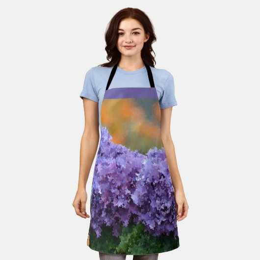 Impressionistische hydrangea schort (Gedragen)