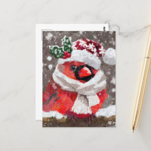 Impressionistische Kardinaal Vogelsjaal & Pet in S Briefkaart