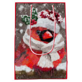 Impressionistische Kardinaal Vogelsjaal & Pet in S Medium Cadeauzakje (Achterkant)