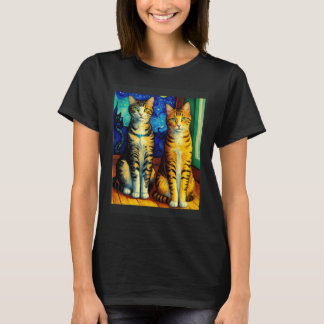 Impressionistische Kat Impressionisme Katten Schil T-shirt