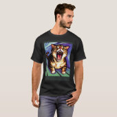 Impressionistische kat schreeuwen Impressionisme K T-shirt (Voorkant volledig)