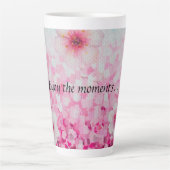 Impressionistische kersenbloesems latte mok (Voorkant)