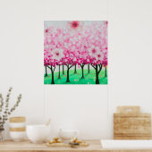 Impressionistische kersenbloesems poster (Keuken)