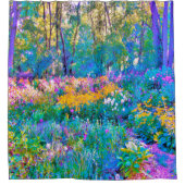 Impressionistische kleurrijke tuinlandschapsbloeme douchegordijn (Voorkant)