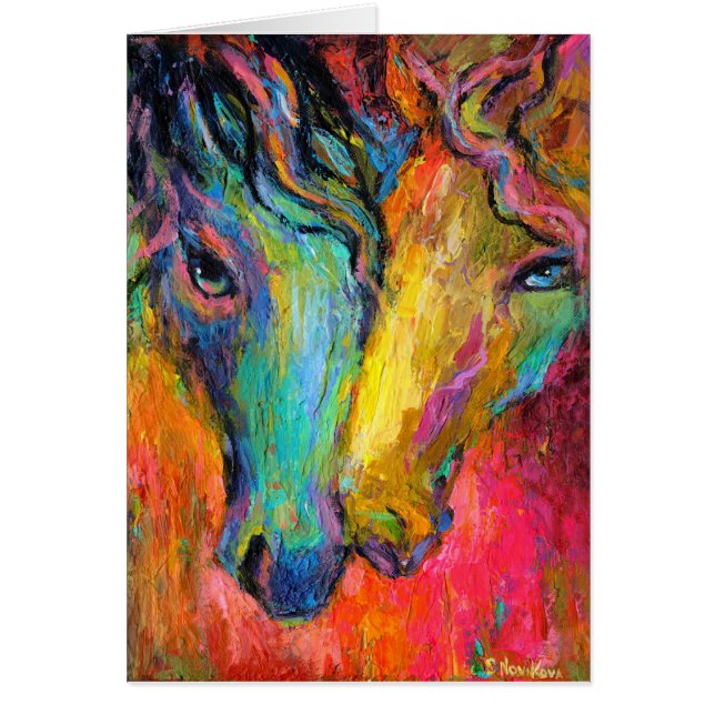 Impressionistische paarden kunst (Voorkant)