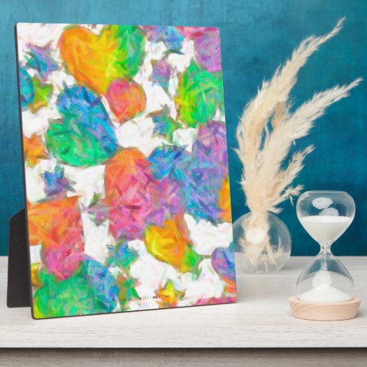 Impressionistische pasteelValentijn Harten Fotoplaat (Zijkant)